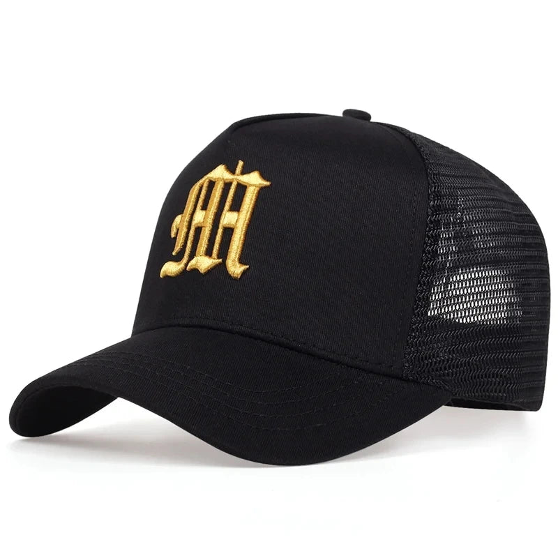 Unisex M Letter Embroidery Baseball Net Caps Hip Hop Cap Spring Summer Outdoor Adjustable Casual Hats Sunscreen Hat