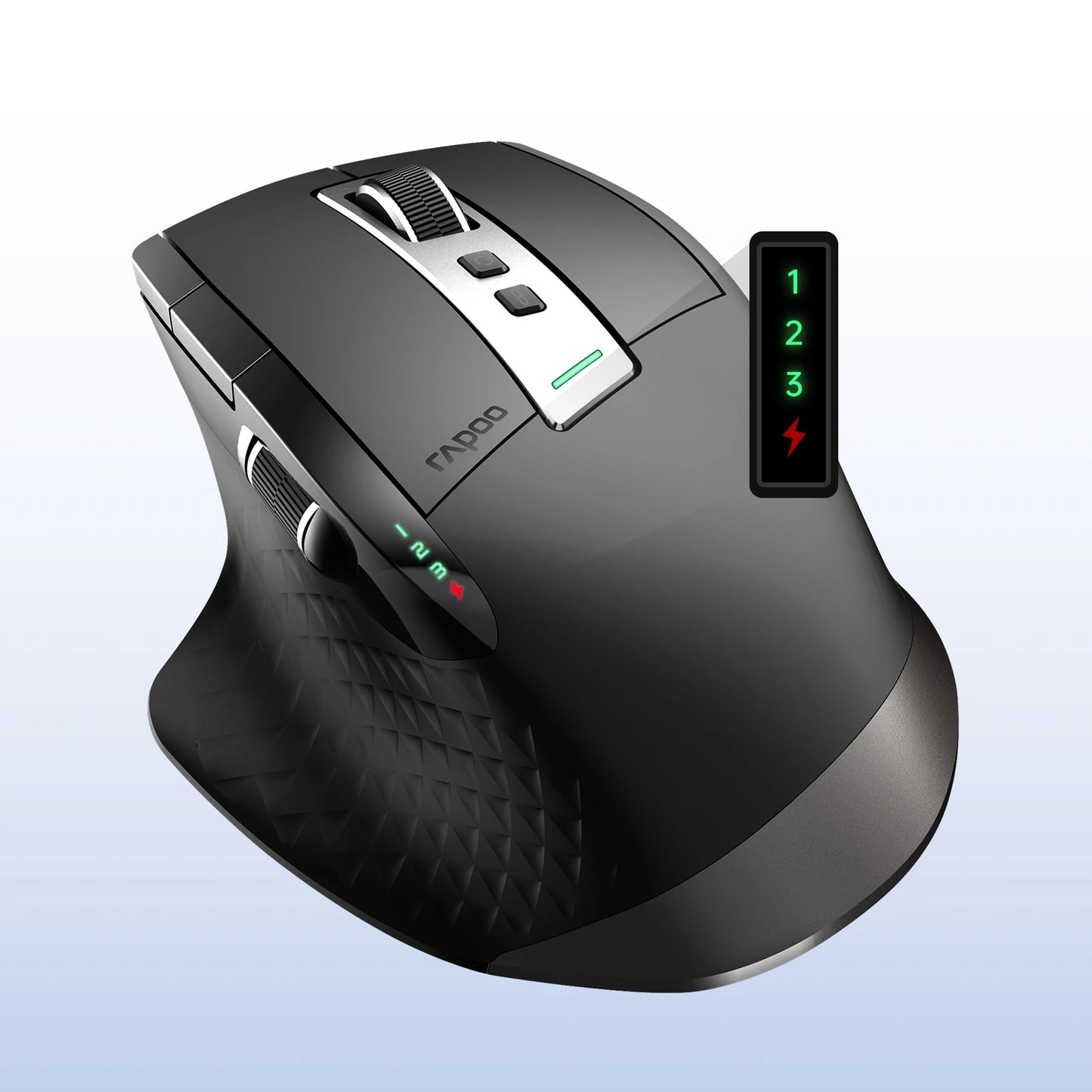 Rapoo New MT710L kabellose, wiederaufladbare Multi-Mode-Bluetooth-Maus, ergonomisch, 4000 DPI, unterstützt bis zu 4 Geräte, Büromaus