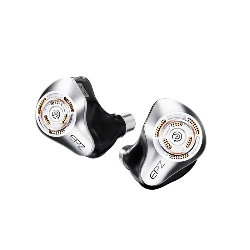 EPZ P50 Hybrid Driver HiFi IEM Earphones 1DD+2BA+2 Planar Drivers with 3.5mm/4.4mm Replaceable Plug & Silver-Plated Cable