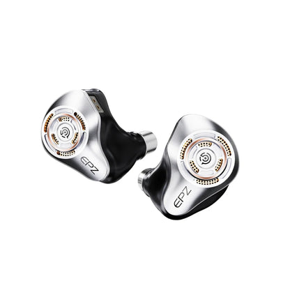 EPZ P50 Hybrid Driver HiFi IEM Earphones 1DD+2BA+2 Planar Drivers with 3.5mm/4.4mm Replaceable Plug & Silver-Plated Cable