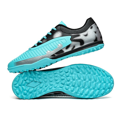 Chaussures de football TF économiques, tige en mélange PU, crampons en caoutchouc dense, antidérapantes, durables, chaussures de football pour terrain synthétique à prix abordable