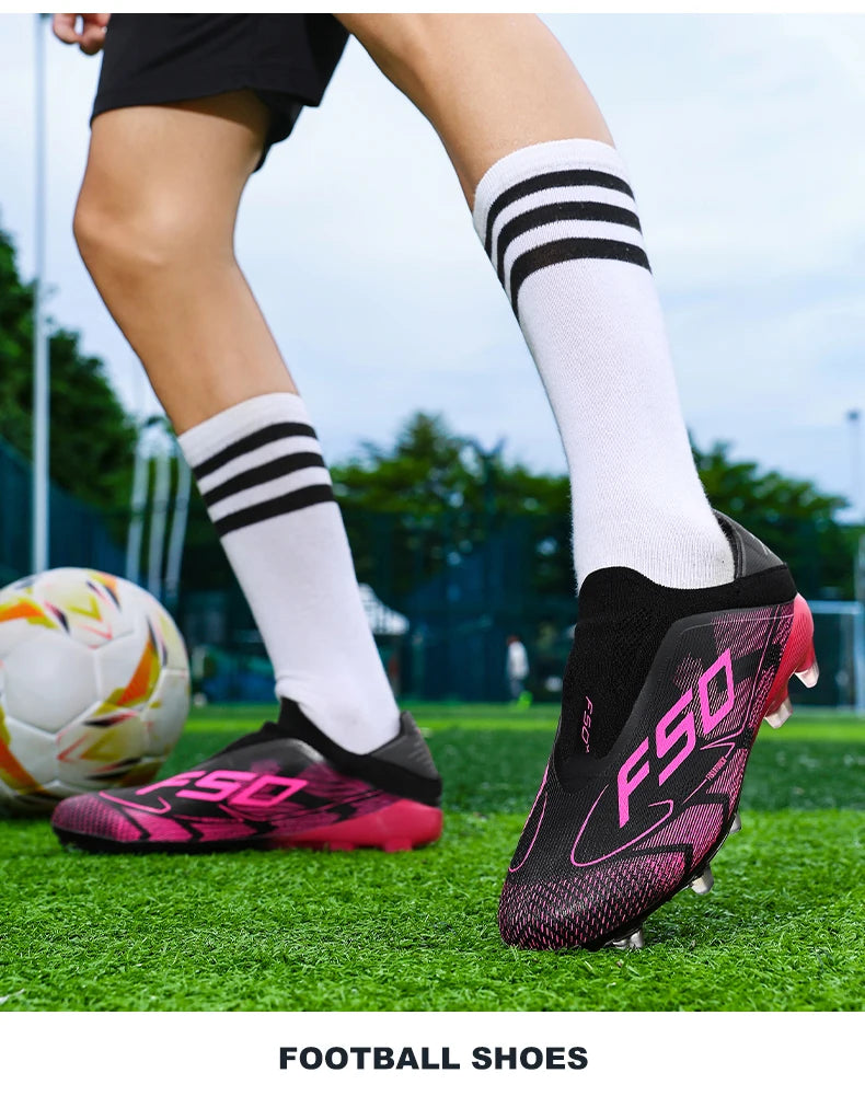 New Men Soccer Shoes Match Football Boots Non-Slip Boys High-quality Outdoor Sneakers Grass Cleats Hot-selling High-top Light