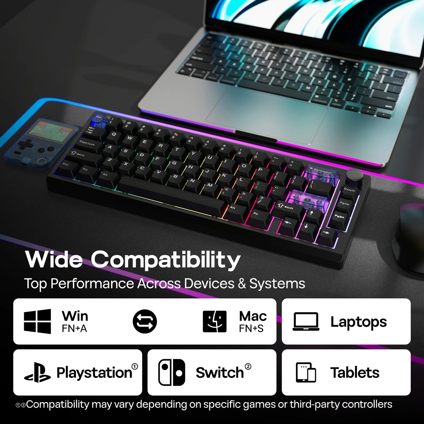 EPOMAKER Magcore65 Lite 65% US QWERTY Layout Wired/BT/2.4Ghz Wireless Mechanical Gaming Keyboard 8K Polling Analog Switch