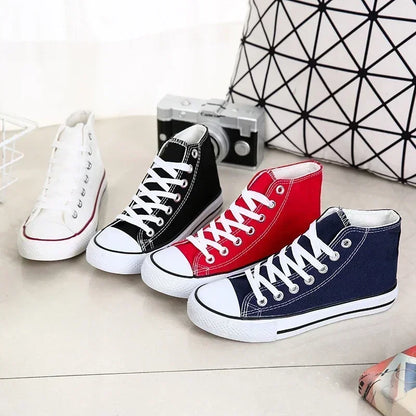 Baskets montantes classiques confortables, chaussures de sport plates, chaussures de marche confortables, mode respirante, toile de loisirs canisée, nouveau