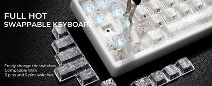 XVX M67 JadeStone Mechanical Keyboard 65% Tri-Mode Wireless Keyboard, Hot Swappable RGB Mechanical Keyboard with IMD Keycaps, Gasket Mount Gaming Keyboard