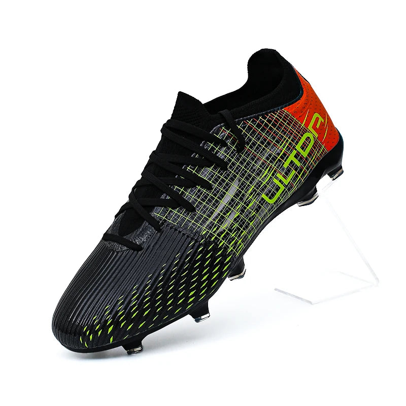 Chaussures de football toutes saisons anti-usure avec doublure respirante, amorti antichoc, semelle à crampons stable, unisexe, pour le football en extérieur