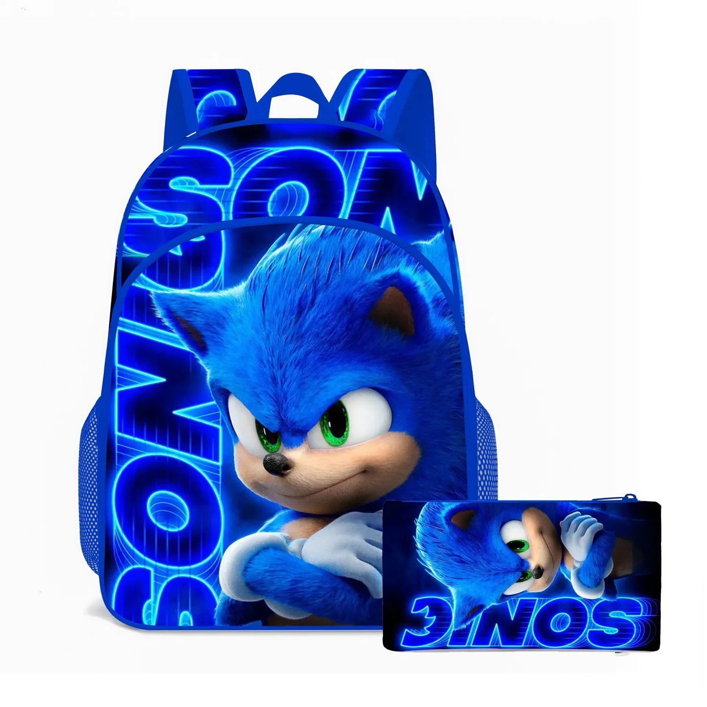 2025 New Arrival Sonic School Bag Lunch Bag Pencil Case Boys Girls Daily Use Book Cartoon Book Bags For Kids Christmas Gift