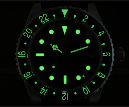 2025 New San Martin SN0134 Men Watch NH34 GMT Sandwich Dial 40mm Bidirectional Sapphire Bezel Luxury Sports Watch 20Bar Watches