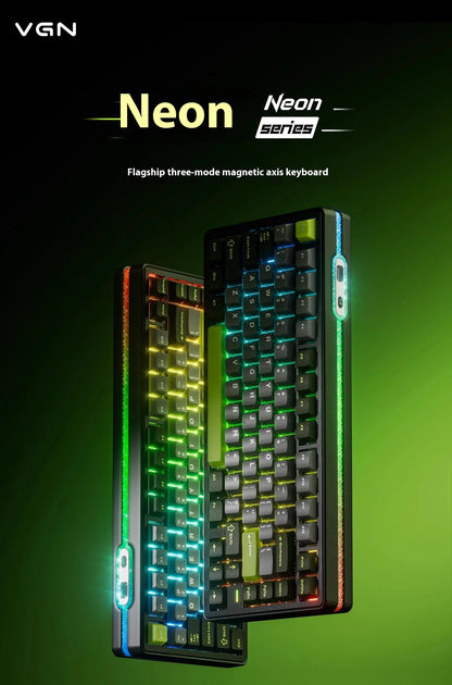 Vgn Neon 75 Mechanical Keyboard Tri Mode E-Sports Magnetic Switch Game Keyboard 75% Hot Swap 8000mah For Pc Accessory Customized