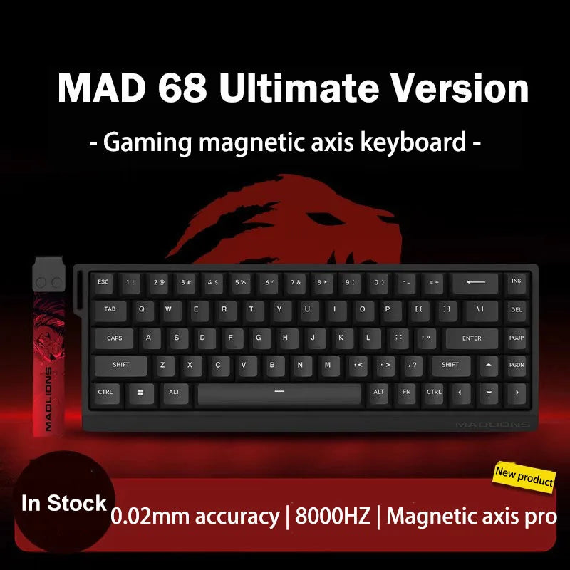 MADLIONS MAD 60/68HE Gaming Magnetic Switch Keyboard, Wired Mechanical Gaming Keyboard with 8K Polling Rate, Rapid Trigger, Hot Swappable RGB 61/68 Keys