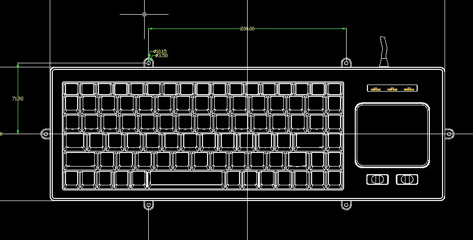 Mini industrial keyboard round port PS2/USB numerical control cabinet machine tool medical equipment notebook keypad wireless