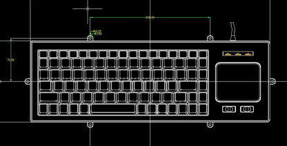 Mini industrial keyboard round port PS2/USB numerical control cabinet machine tool medical equipment notebook keypad wireless