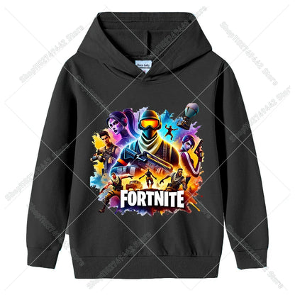 Fortnite-Kinder-Hoodies für den Herbst, Kapuzen-Sweatshirt für Jungen und Mädchen, dünner Trainingsanzug, langärmelige Pullover-Oberteile, Sportbekleidung, Kinderkleidung