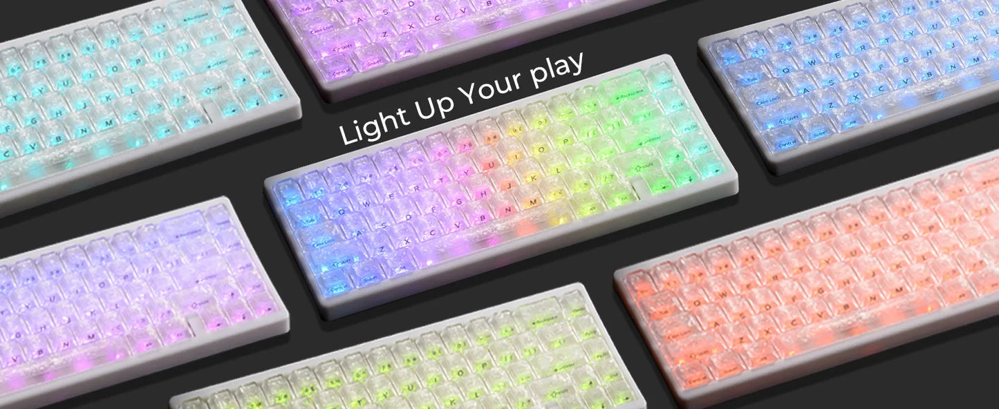 XVX M67 JadeStone Mechanical Keyboard 65% Tri-Mode Wireless Keyboard, Hot Swappable RGB Mechanical Keyboard with IMD Keycaps, Gasket Mount Gaming Keyboard