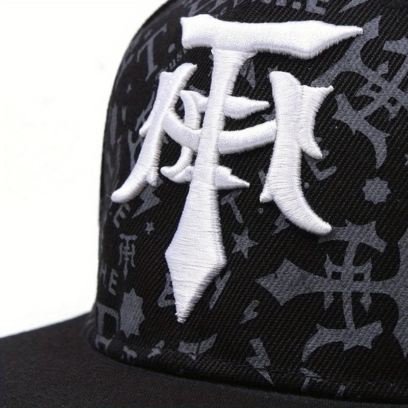 2025 Creative New Baseball Hat T Embroidery Graffiti HipHop Hat Street Fashion Decorative Hat Daily Leisure Flat Edge Hat Unisex