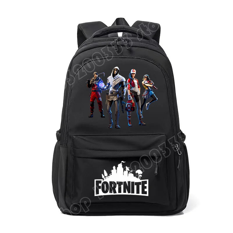Fortnite-Kinderrucksack, tragbar, mit großem Fassungsvermögen, Schulranzen für Schüler, Schultertasche mit Cartoon-Print, Schulzubehör für Jungen, Geschenk
