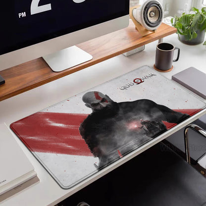 Xxl Mouse Pad God of War Desk Mat Gaming Accessories Keyboard Computer Mousepad Gamer Large Pc Cabinet Office Table Carpet Rug