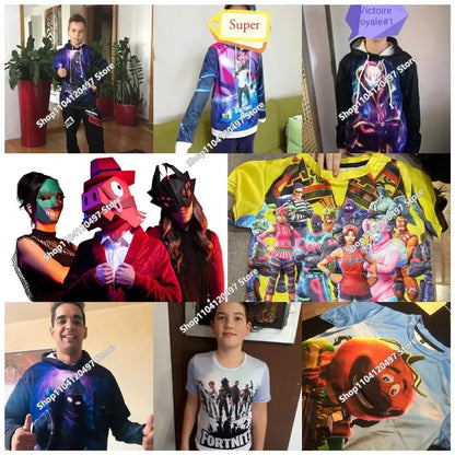 Autumn New Sweatshirt T-shirt  Fortnite 3D Digital Printing Loose Comfortable Hooded Pullover