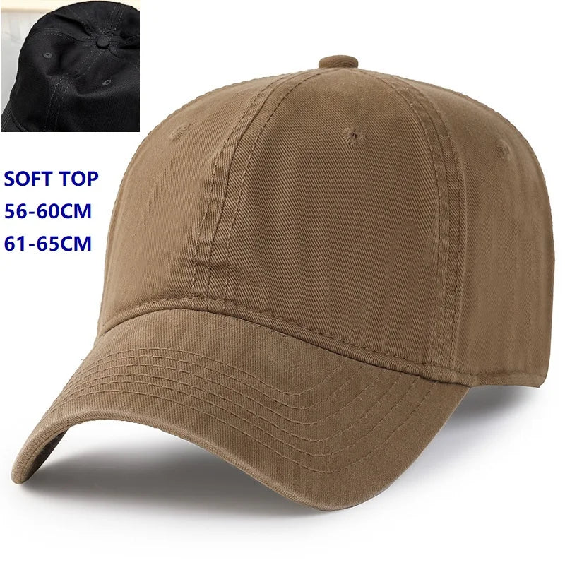 Casquette de baseball pour homme et femme, taille XXL, 100 % coton, grande casquette de baseball pour têtes larges 56-63 cm (23,5"-25,5"), casquette « dad cap » unie et ajustable