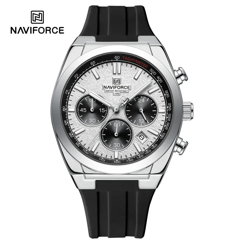 Muški ručni sat NAVIFORCE – luksuzni i sportski stil, kvarcni mehanizam, prikaz 24 sata, prozor za datum, kronograf, vodootporan – ideja za poklon za muškarce