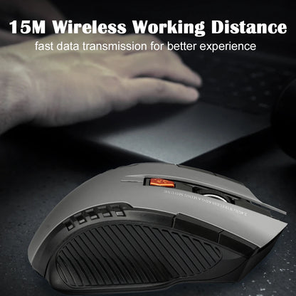 2.4G Wireless Mouse 1600DPI Optical Gaming Mouse with USB Receiver, 6-Button Ergonomic Wireless Mouse for PC, Laptop & Computer