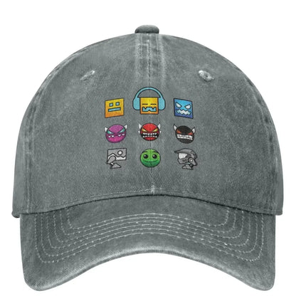 Geometry Dash Casual Baseball Cap Classic Print Hunting Camping Hip Hop Hats Summer Hot Sale Unisex Men Stylish Cap