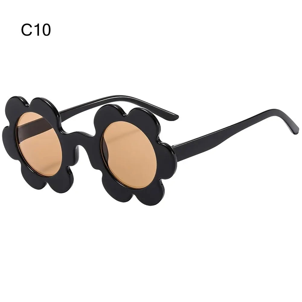 New Trendy Sunflower Sunglasses for Women Retro Round Flower Sun Glasses Fun Novel Disco/Festival/Party Shades for Adults