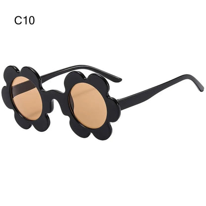 New Trendy Sunflower Sunglasses for Women Retro Round Flower Sun Glasses Fun Novel Disco/Festival/Party Shades for Adults