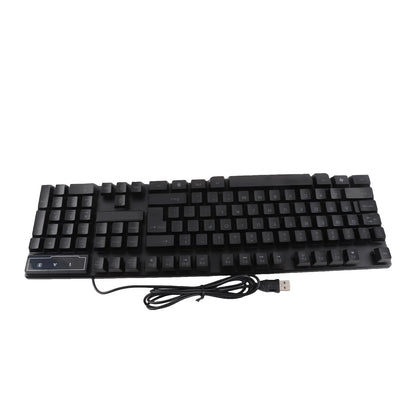 Keyboard Mouse Combo 4-piece Gaming Combo Ergonomic 104 Keys Keyboard 4-color Breathing Light Mouse Headset Anti-slip Mouse Pad
