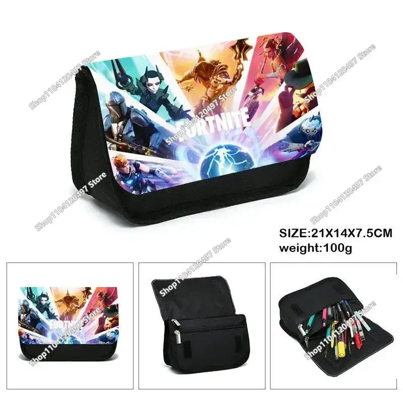 Fortnites Anime Pencil Bag Kawaii PencilCase Large Capacity Waterproof Handheld Cosplay Pencil Pouch Office Stationary Gift Toy