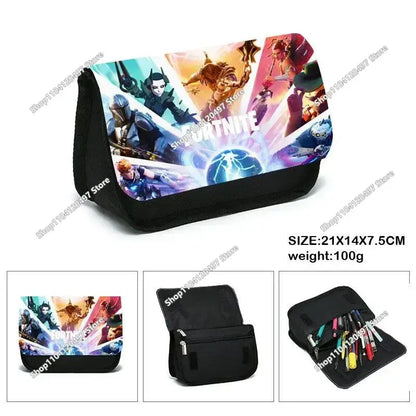 Fortnites Anime Pencil Bag Kawaii PencilCase Large Capacity Waterproof Handheld Cosplay Pencil Pouch Office Stationary Gift Toy