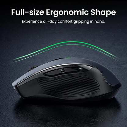 UGREEN Wireless Ergonomic Mouse 4000 DPI Silent Wireless Mouse with 6 Buttons, 2.4G & Bluetooth Ergonomic Mouse for Laptop, MacBook, PC & Tablet