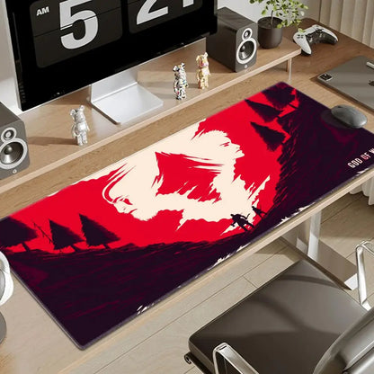 Xxl Mouse Pad God of War Desk Mat Gaming Accessories Keyboard Computer Mousepad Gamer Large Pc Cabinet Office Table Carpet Rug