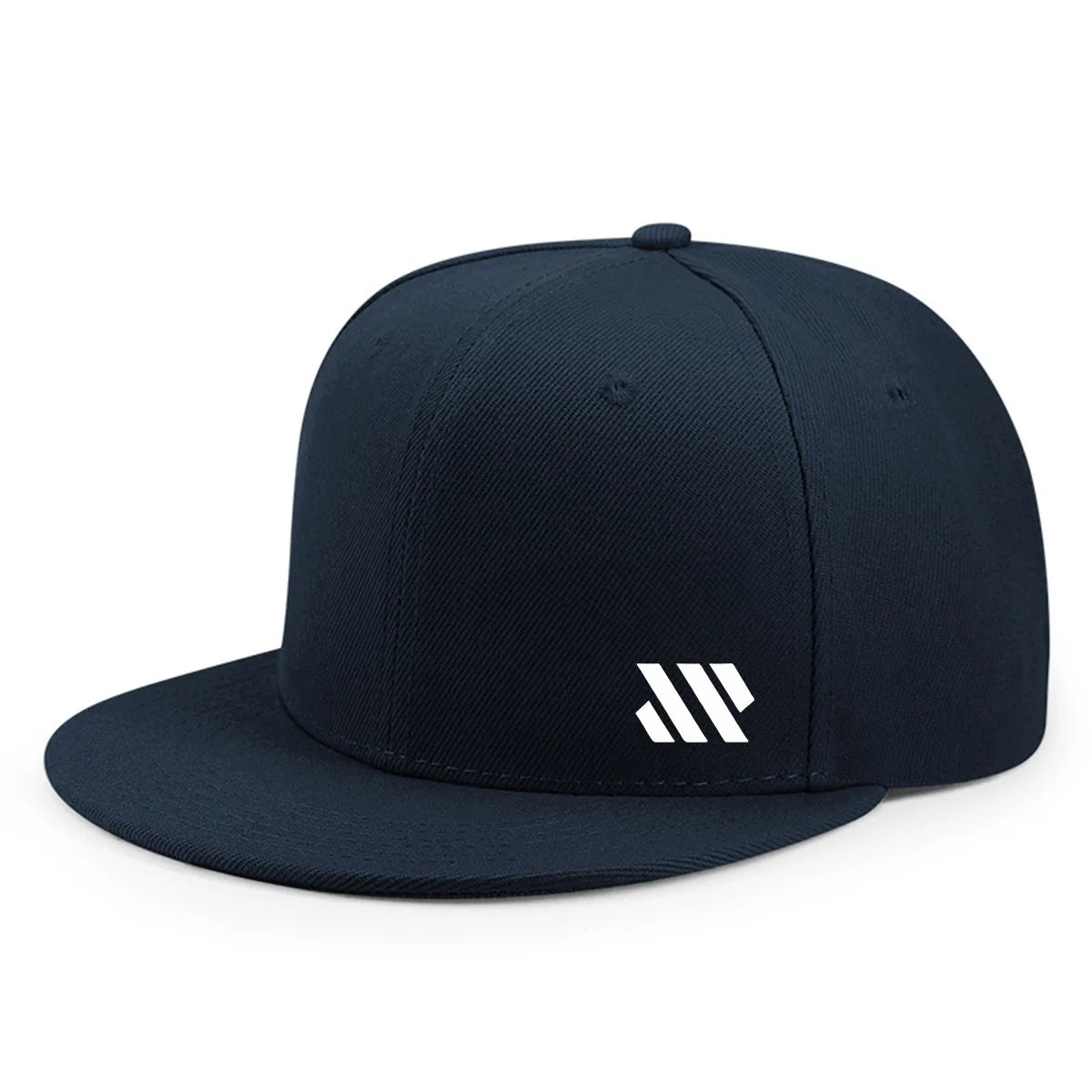 Casquette de baseball avec logo blanc – Casquette unisexe ajustable, respirante, à visière plate – Casquette légère pour les activités de plein air et les voyages – Chapeaux