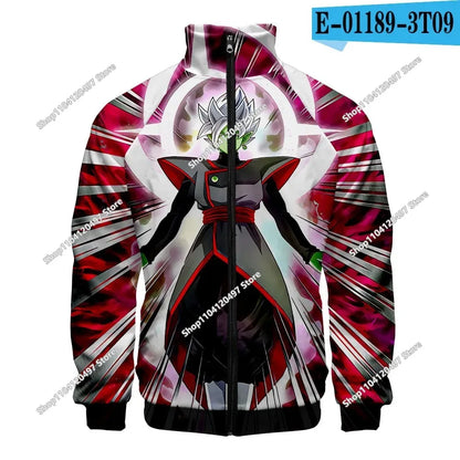 Anime Goku Dragon Ball Jacket Men Women Harajuku Hip Hop Japanese Zip Up Hoodies Goku Clothes Stand Collar Sweatshirt