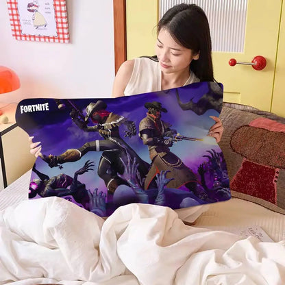 Cartoon-Game F-FortniteS aus schnelltrocknendem Polyester, rutschfest, hochwertiges Kissenhandtuch, rutschfester Kissenbezug, sicher befestigt.