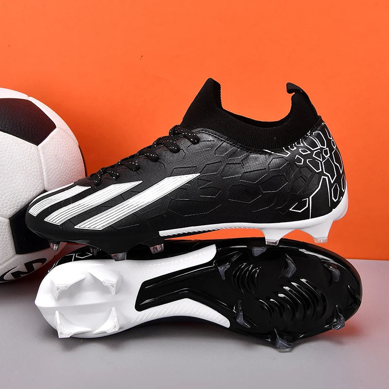 Professional Men Ankle Football Boots Outdoor Grass Cleats Unisex Soccer Shoes Long Spikes FG Football Shoes Chuteira Society