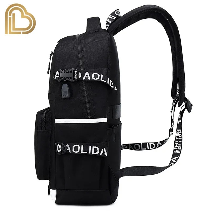 Yule Trooper F-Fortnited Battle Royale Rucksack mit USB-Ladeanschluss, Anime-Figuren, Lern- und Schreibwarenfach für Schüler