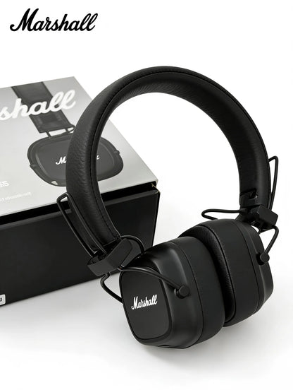 Marshall Major IV Wireless Bluetooth Headphones with Deep Bass, Foldable On-Ear Headset, Premium Sport Gaming Headphones with Mic, Long Battery Life