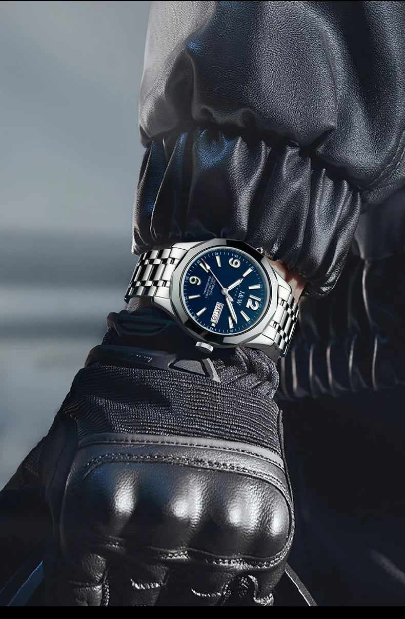 Orologio meccanico di lusso da uomo Reloj CARNIVAL in tungsteno, movimento automatico MIYOTA 8205, impermeabile.