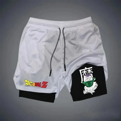 2025 Dragon Ball Animation Peripheral Double-layer Shorts American Men's Trend Fashion Breathable Loose Sports Pants