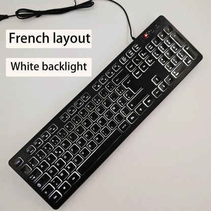 Spanish/French（AZERT）/Russian/Arabic/German keyboard layout Backlit wired Desktop Gaming Keyboard For Desktop Computer office