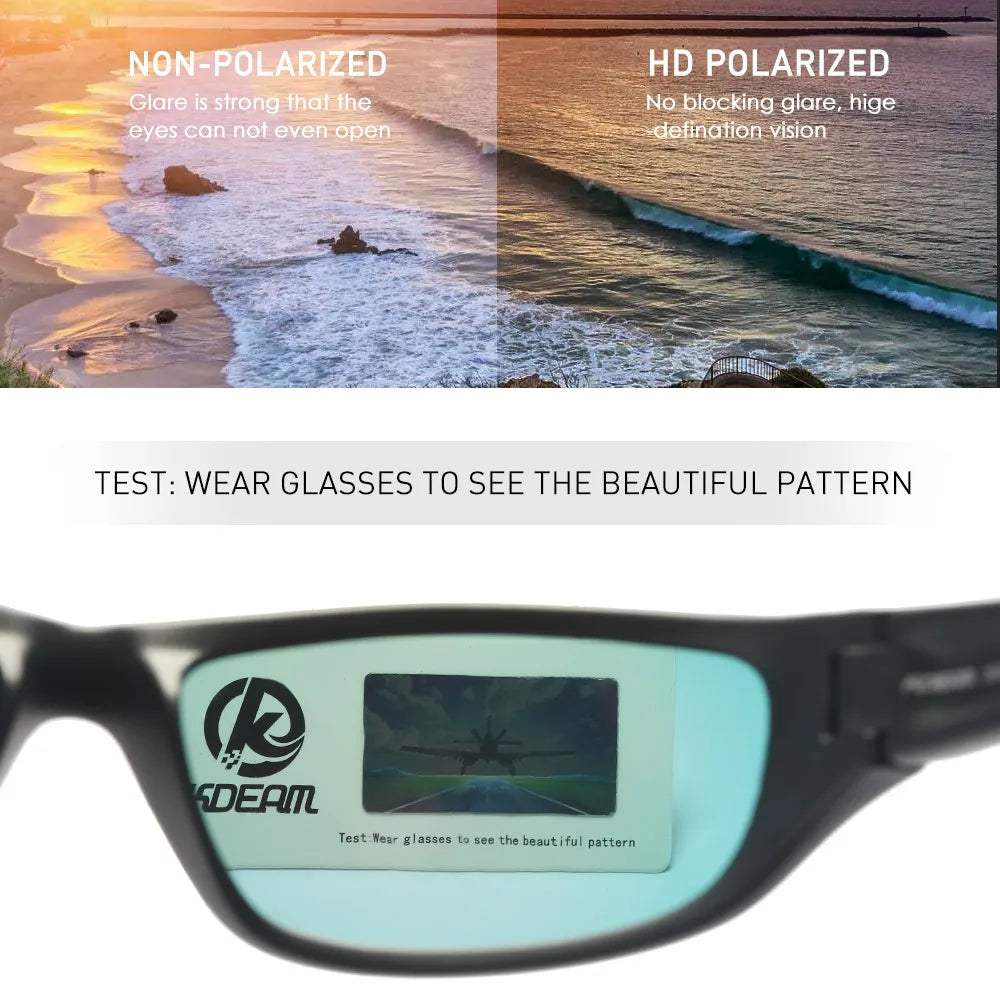 KDEAM Polarized Men's Sunglasses New Goggles Colorful Driving Glasses TR90 Hiking Camping Fishing Outdoor Cycling Gafas De Sol