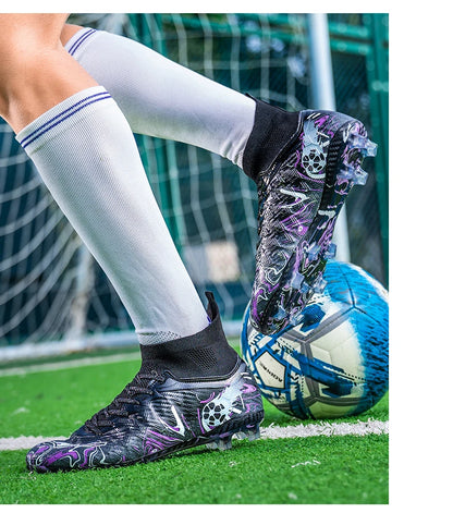 Chaussures de Football pour hommes et femmes, chaussures d'extérieur AG/FG, bottes de Football respirantes, ultralégères, antidérapantes, chaussures d'entraînement de Futsal