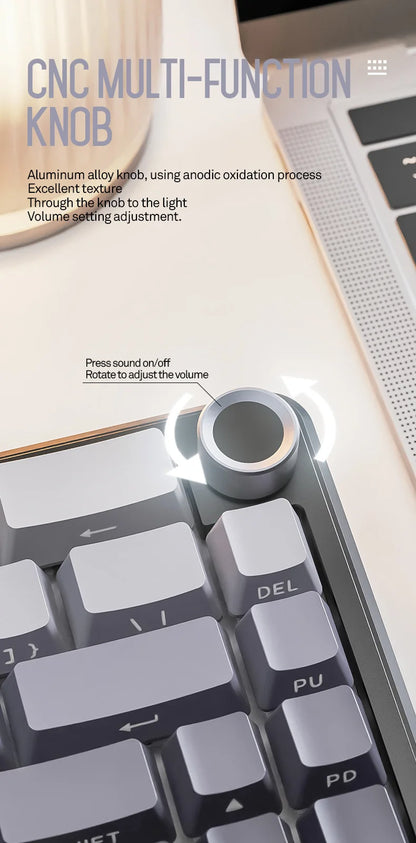 Attack Shark X66 Wireless Mechanical Keyboard 65% Compact Layout RGB Backlight Gasket Hot Swap Bluetooth USB-C PBT Large battery