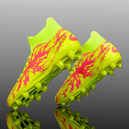 Chaussures de football pour adultes, crampons AG FG, légères, antidérapantes, avec longues pointes, résistantes à l'usure, pour terrain de gazon extérieur.