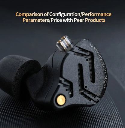 KZ ZS12 PRO X Hybrid Dynamic & Balanced Armature Technology IEM Earphone Upgrade HiFi Bass In Ear Headphone Tuning Wire Headset