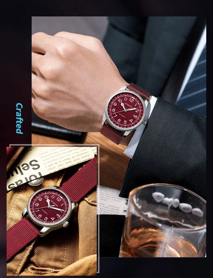 OCHSTIN Automatic Mens Watches Top Brand Luxury Auto Date Mechanical Military Sports Male Clock Luminous Hands Gift for Husband