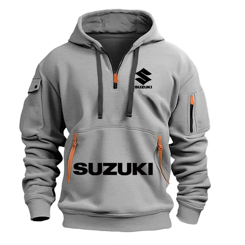 Suzuki's newmen's hooded sweatshirt casual outdoor sports sweatshirt warm for autumnandwinter perfect for motorcycle enthusiasts