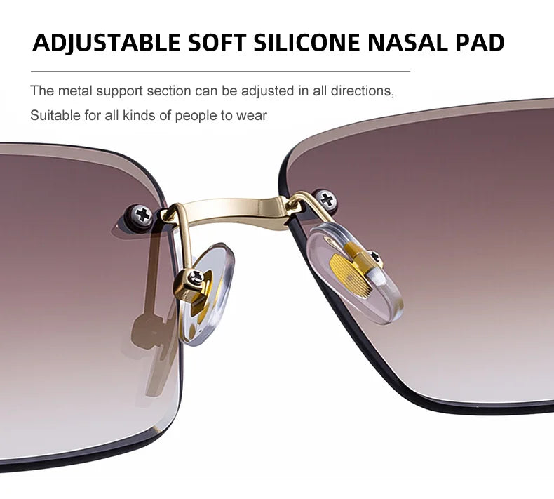 2026 Wooden Rimless Sunglasses Women Trendy Retro UV400 Protection Square Sunglass Men Brand Design Fashion Glasses Dropshipping